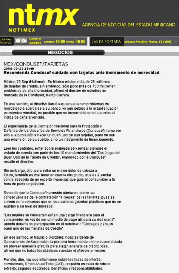 Recomienda Condusef cuidado con tarjetas ante incremento de morosidad