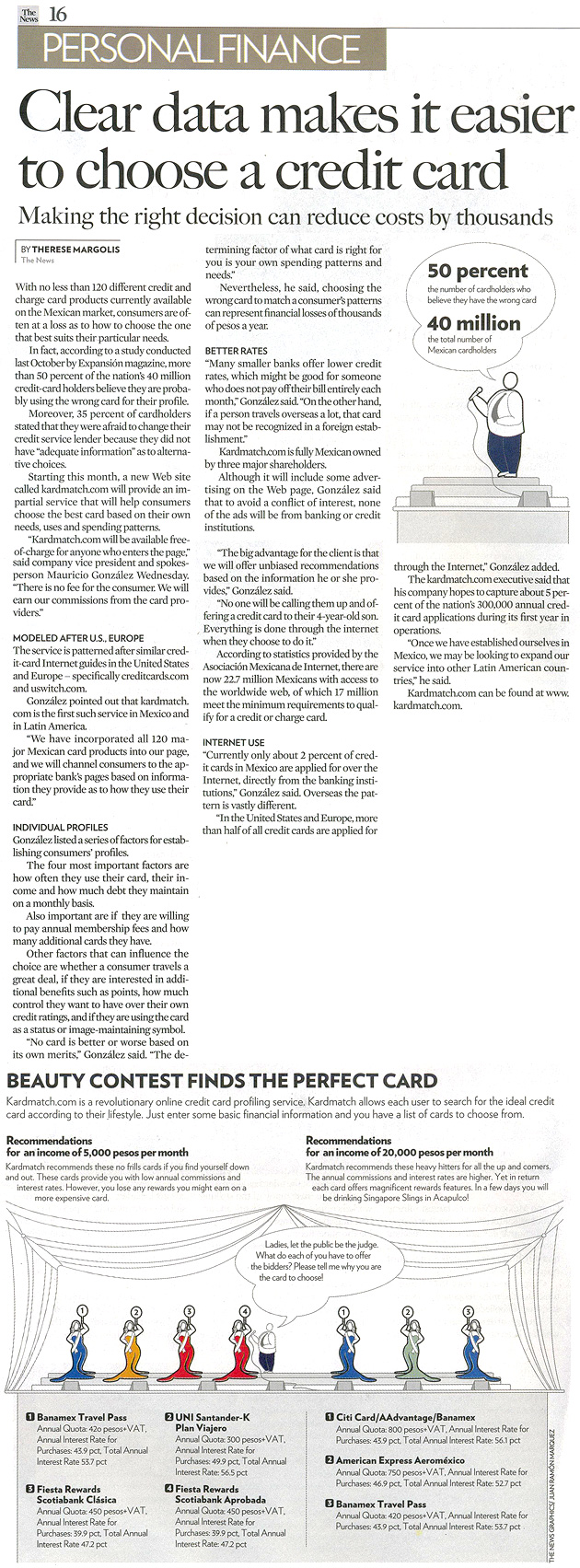 Clear data makes it easier to choose a credit card